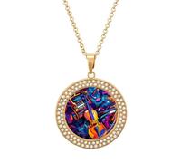 Collana da donna con ciondolo a forma di violino astratto, con ciondolo in lega, idea regalo, Misura unica, Metallo, Nessuna pietra preziosa