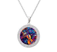 Collana da donna con ciondolo a forma di violino astratto, con ciondolo in lega, idea regalo, Misura unica, Metallo, Nessuna pietra preziosa