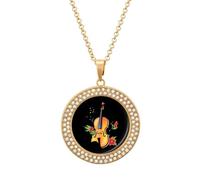 Collana da donna con ciondolo a forma di violino, regolabile, per mamma, moglie, fidanzata, idea regalo, Misura unica, Metallo