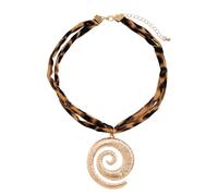 Collana da donna, con ciondolo a stella marina e conchiglia, alla moda, fantasia con stampa leopardata, per matrimonio, compleanno, San, Natale, Pasqua, Se référer à la description, cotone +