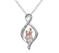 Collana da donna con ciondolo alla moda bicolore elettrolitico zircone collana da donna alla moda bella per donne studenti universitari gioielli per voi signore cuore grosso, 5x4cm, Metallo