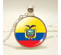 Collana Da Donna Con Ciondolo Bandiera Ecuador Bandiera Mondiale Mappa Del Tempo Pietra Etnica Catena Clavicola Fascino Patriottico Coppia Catena Maglione Gioielli Per Uomo Donna Regalo Accessorim