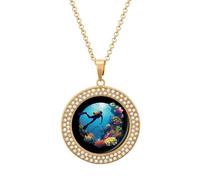 Collana da donna con ciondolo regolabile con Antille dei Caraibi nei mari dei Caraibi, regalo per mamma, moglie, fidanzata, Misura unica, Metallo
