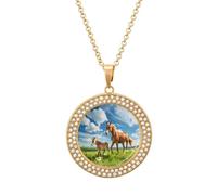 Collana da donna con ciondolo regolabile con puledro di cavallo, per mamma, moglie, fidanzata, idea regalo, Misura unica, Metallo