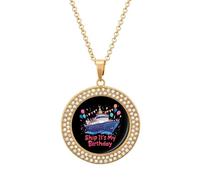 Collana da donna con ciondolo regolabile con scritta in inglese "It's My Birthday", regalo per mamma, moglie, fidanzata, Misura unica, Metallo