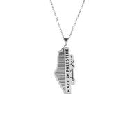 Collana da donna, con codice a barre e mappa di Israele e Palestina, collana con ciondolo geografico ebraico, gioielli alla moda