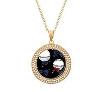 Collana da donna con fiocco da baseball, regolabile, regalo per mamma, moglie, fidanzata, Misura unica, Metallo