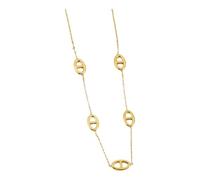 Collana da donna con maglia ovale, chicco di caffè, stile marino, gioiello alla moda, in acciaio inossidabile, idea regalo di compleanno e feste