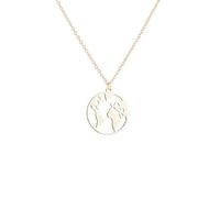Collana da donna con mappa del mondo origami rotonda, geometrica, rotonda, con mappamondo, oro, pratica e intelligente