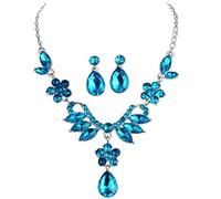 Collana da donna con orecchini a goccia con ciondolo a forma di goccia, collana e orecchini a perno, regalo d'amore