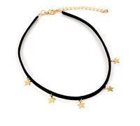 Collana da donna con pendente in pentagramma con cordoncino di cuoio nero di personalità Creativa e utileben trattata.