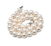 Collana da donna con perle d'acqua dolce rotonde da 12 a 13 mm, collana etnica con perle lucide, regalo per la mamma, anniversario, 40cm, Agata
