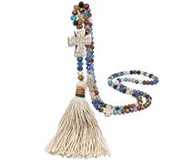 Collana da donna con perle di cristallo, maglione con catena di Boemia, collana lunga con ciondolo a forma di croce, multicolore, lunga nappa, collane alla moda