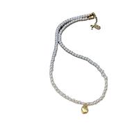 Collana da donna con perle dorate, con ciondolo a forma di amore, squisita perla, adatta per regalare gioielli da donna