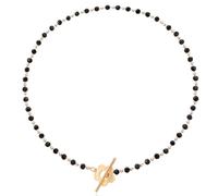 Collana da donna con perline di cristallo nero, catena al collo, gioielli semplici con fiori di prugna, collana dorata, gioielli, regali per ragazze, donneTrattamento professionale