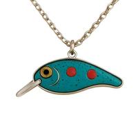 Collana da donna con pesce - Catena da spiaggia per donna - Esca da pesca fatta a mano gioielli ciondolo da viaggio colorato unisex regalo, Siehe Beschreibung, Acrilico, Vedi descrizione