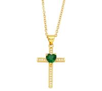Collana da donna con piccola croce bella e versatile che si adatta a qualsiasi stile, adjustable, Cristallo