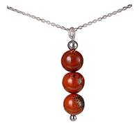 Collana da donna con pietre naturali, ciondolo con perline naturali, include una catena in argento Sterling italiano, fatta a mano negli Stati Uniti, pietra preziosa, diaspro rosso