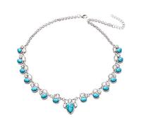 Collana da donna con turchese e pietre preziose, stile vintage occidentale, gioiello per tutti i giorni