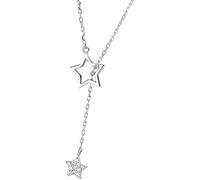 Collana da Donna Cute Simple Star Choker Collane con Ciondolo dal Design Semplice Collane con ciondoli da Donna Collana con clavicola da Ragazza, Argento Practical Design