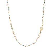 Collana da donna di Amen della collezione rosari della stagione s21. Gioiello realizzato in argento 925 con finiture dorate. Lunghezza: 44+4 cm, grani ø 2,5 mm. La referenza è cro25gmuv3