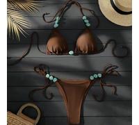 Collana da donna estiva con decoro in marmo verde e texture, adatta per spiaggia, piscina, feste casual, vacanze, primavera/estate L,M,S,XLColore unicoTessuto