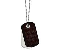 Collana da donna in acciaio inossidabile spazzolato marrone in pelle intrecciata con ciondolo a forma di animale domestico, lunghezza 56 cm, larghezza 28,19 mm