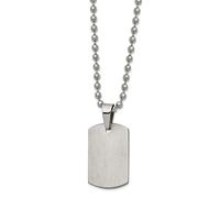 Collana da donna in acciaio inox spazzolato e lucidato, reversibile, con ciondolo a forma di animale domestico, lunghezza 56 cm, larghezza 14,2 mm