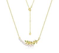 Collana da donna in argento, Collana placcata in oro sterling da donna, argento S925 Switchgrass Shell Bead delicato girocollo alla moda delicata catena regalo gioielli for le sue ragazze coppie