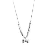 Collana da donna in argento con ciondolo a forma di farfalla, catena regolabile da 41 + 7 cm, regalo in lega con scatola blu e nera, ideale per laurea o amicizia