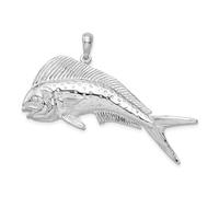 Collana da donna in argento Sterling 925 placcato al rodio, con ciondolo a forma di animale Mahi-mahi, 50 mm