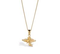 Collana da donna in argento sterling 925 placcato oro, con ciondolo a forma di angelo, da donna, lunghezza 45 cm