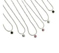 Collana da donna in argento Sterling con diamante verde tutto il cielo stella personalità, Metallo