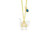 Collana da donna in argento Sterling con stella placcata in pietra, dolce e adorabile., Metallo