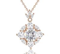 Collana da donna in moissanite con pendente, diamante coltivato in laboratorio da 2CT, placcatura spessa in oro rosa 18K, la collana in oro può venire a contatto con l'acqua, regalo di gioielli.