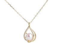 Collana da Donna in Oro con Perla e Pendente, Bellissimo Regalo per Occasioni Speciali