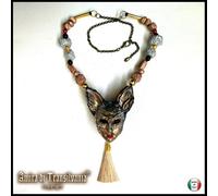 collana da donna pendente bigiotteria di lusso gioiello d'arte gatto maschera k