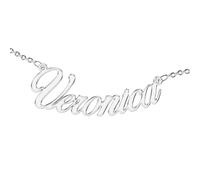 Collana da donna personalizzata con nome. Portate il vostro nome. Acciaio inossidabile e anallergico. Colore: argento. Progettato in Italia., Acciaio, acciaio