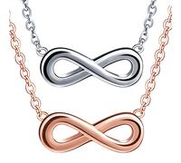 Collana da Donna Ragazza di Simbolo dell'infinito, Collane Pendente in Acciaio Inossidabile, Catena Regolabile, Regalo di Natale di Compleanno