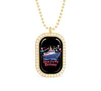 Collana da donna regolabile con ciondolo a forma di nave da crociera con scritta "It's My Birthday" per feste, Misura unica, Metallo