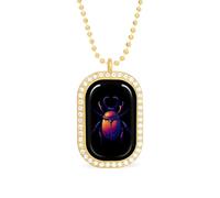 Collana da donna, regolabile, con ciondolo a forma di scarabeo, per viaggi e feste, Misura unica, Metallo