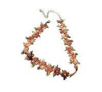 Collana da donna regolabile in pizzo elegante girocollo con bellissimo fiore ricamato gioielli alla moda, Misura unica, come descritto, come descritto