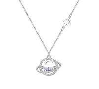 Collana da donna Star River Universe, con un design leggero di lusso e nicchia, con una catena a stella luna, adatta da regalare a familiari e amici