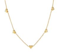 Collana da donna unica da ufficio, stile sole, con zirconi e design a cuore, catena versatile in acciaio inossidabile, gioielli delicati e alla moda
