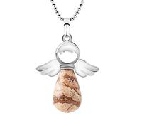 Collana da esterno con angelo di ametista, collana con angeli di cristallo, regalo per gli amanti degli angeli, con ciondolo a forma di angelo, Pietra naturale, Senza Gemstone