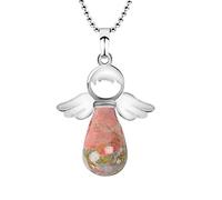 Collana da esterno con angelo di ametista, collana con angeli di cristallo, regalo per gli amanti degli angeli, con ciondolo a forma di angelo, Pietra naturale, Senza Gemstone