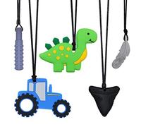 Collana da masticare per ragazzi sensoriali, bambini e adulti, ciondolo in silicone a forma di trattore, gioiello per autismo, dentizione, mordere bisogni di ADHD, assistente motorio orale, robusta