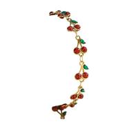 Collana da polso alla moda con ciondolo a forma di frutta, in acciaio inox, liscio, regolabile, per pelli sensibili, comoda e leggera, Misura unica, come descritto