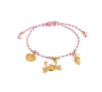 Collana da polso da donna in stile nautico, regolabile, intrecciata, stile spiaggia, gioiello marino con ciondoli a conchiglia, フリーサイズ