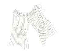 Collana da spalla con nappe di cristallo fatta a mano stile punk catena per il corpo gioielli catena da spalla fascino per abiti da festival scintillante collana da sposa
